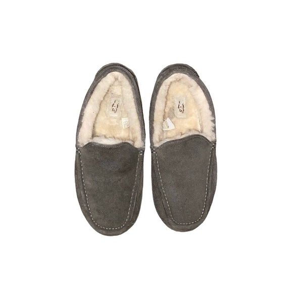 UGG Ascot Grey Suede Moccasin Slip-On Slipper Loafers - Picture 6 of 9